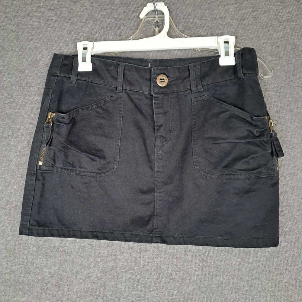 Arizona‎ Jean Co Black Solid Mini Skirt Pull On Zipper Pockets Size 7